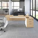 Ver imagem 1 de Mesa Escritório Extensível 170cm a 192cm 3 Gav. Pé Metal F5