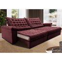 Ver imagem 1 de Sofá Retrátil e Reclinável 2,15m Molas Ensacadas Cama inBox Big Space com Bordado 3D Velusoft