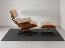 Ver imagem 2 de Poltrona Charles Eames com Puff - Pau Ferro em Couro Off White