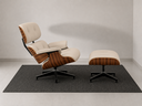 Ver imagem 3 de Poltrona Charles Eames com Puff - Pau Ferro em Couro Off White