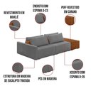 Ver imagem 5 de Sofá Ilha 2 Lugares Living 272cm Modulado Lary Bouclê K01 Cor Cinza