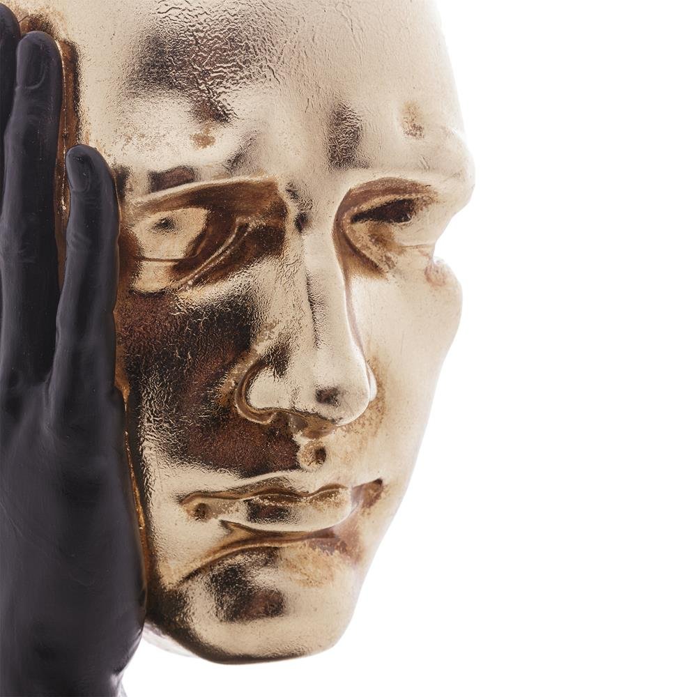 Escultura Moderna de Resina Face 29x13cm - Rojemac - 4