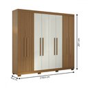 Ver imagem 4 de Guarda-roupa Casal Valencia 8 Portas 4 Gavetas Ripado Atacama/areia - Aramóveis