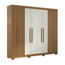 Ver imagem 2 de Guarda-roupa Casal Valencia 8 Portas 4 Gavetas Ripado Atacama/areia - Aramóveis