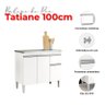 Balcão de Pia Ambiente Tatiane 100cm sem Tampo Branco Brilho - Ajl - 4