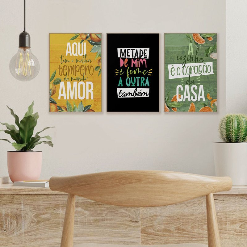 Kit 5 Quadros para Decoração Frases Café Cozinha Amor em Promoção na  Americanas