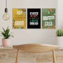 Ver imagem 3 de Kit 3 Quadros Decorativos para Cozinha Frases Casa Tempero Vida Amor