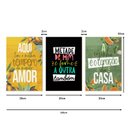 Ver imagem 5 de Kit 3 Quadros Decorativos para Cozinha Frases Casa Tempero Vida Amor