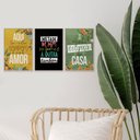 Ver imagem 2 de Kit 3 Quadros Decorativos para Cozinha Frases Casa Tempero Vida Amor