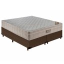 Ver imagem 1 de Cama Box King Bipartido Suede + Colchão Ortobom Airtech Molas Ensacadas 65x193x203 Marrom