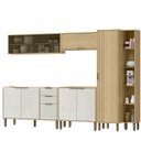 Ver imagem 2 de Cozinha Modulada Completa Vick 5 Peças Castanho Off White
