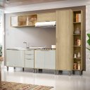 Ver imagem 1 de Cozinha Modulada Completa Vick 5 Peças Castanho Off White