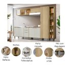 Ver imagem 5 de Cozinha Modulada Completa Vick 5 Peças Castanho Off White
