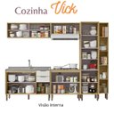 Ver imagem 3 de Cozinha Modulada Completa Vick 5 Peças Castanho Off White