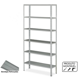 Estante de Aço 6 Prateleiras Reforçada 200x92x42 Cinza 10103 - 2