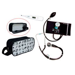 Kit de Enfermagem PAMED + Necessaire Silk / Transpw + termometro - Preto - 1