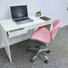 Cadeira Escritório Slim Vegas Base Giratória Estofada Rosa Quartzo - 7