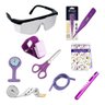 Kit Material de Bolso para Enfermagem com Relógio - Preta - Lilás - 2