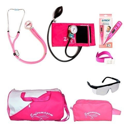 Kit Para Enfermagem Com Aparelho De Pressão Diversas Cores - Pink-Marca Pamed - Símbolo da Enfermage