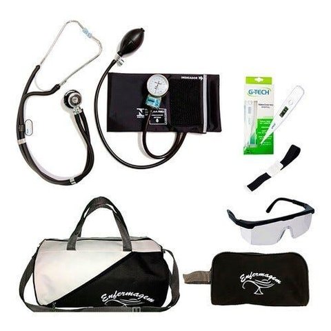 Kit para Enfermagem com Aparelho de Pressão Diversas Cores - Preta-marca Pamed - Símbolo da Enfermag