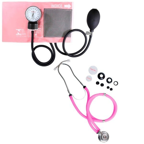 Kit Enfermagem Completo Com Aparelho De Medir Pressão - Pink (Bolsa modelo 2) - Símbolo da Enfermage - 3