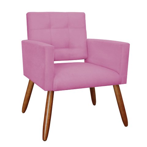 Poltrona Decorativa Camila Rosa - Malta Decor