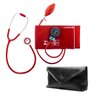 Kit com Conjunto Esteto e Esfigmo Bic e Necessaire Retangular - Vermelho - 2