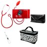 Kit com Conjunto Esteto e Esfigmo Bic e Necessaire Retangular - Vermelho - 1