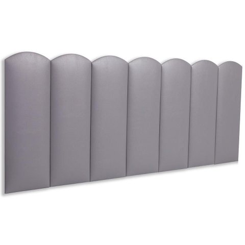Cabeceira Casal Kit 7 Placas Modelo Nuvem - Courino Cinza