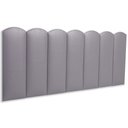 Ver imagem 1 de Cabeceira Casal Kit 7 Placas Modelo Nuvem - Courino Cinza