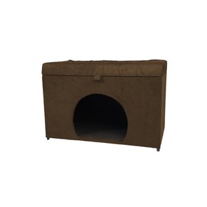 Puff Pet Baú Estofado para Cachorro e Gato - Marrom