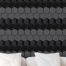 Papel de Parede 3d Auto Adesivo Geométrico Efeito Colmeia Preta Vinil Lavavel Quarto Sala 6m - 2