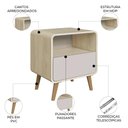 Ver imagem 5 de Mesa Cabeceira Quarto 47cm 1 Gaveta Nuvia Carvalho/bege C06 - Mpozenato