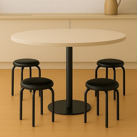Banqueta Cozinha Baixa Empilhável Industrial Kit 4 Jully Preto/preto D03 - D’Rossi