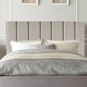 Ver imagem 1 de Cabeceira Estofada Cama Box Casal 1,40m Carla Suede Bege