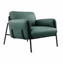 Ver imagem 5 de Kit 2 Poltrona Cadeira Sala Recepção + Puf Serrana Zahav:Verde Courino Sintético