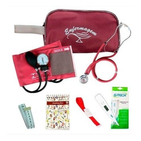 Kit 14 Enfermagem com Necessaire -vinho- Premium - Incrível! - Vinho