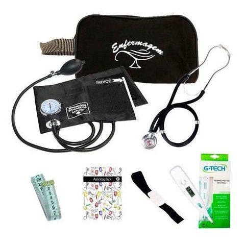 Kit 14 Enfermagem com Necessaire -vinho- Premium - Incrível! - Preto