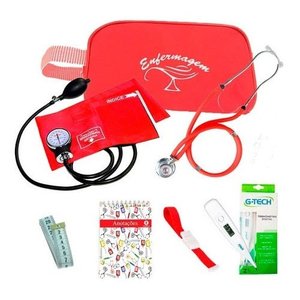 Kit 14 Enfermagem com Necessaire -Vinho- Premium - Incrível! - Vermelho