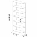 Ver imagem 5 de Mesa Escritório em L com Balcão e 2 Estantes Industrial Idea A03 Nogal Sevilha Branco - Lyam Decor
