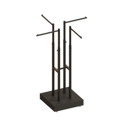Expositor Cabideiro 4 Braços Robust Base Em MDF Comac Preto