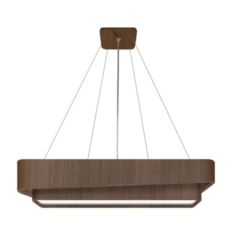 Pendente Doble Retangular 75cm - 1 Luz Adrilustres Imbuia
