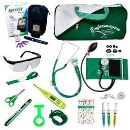 Kit Enfermagem Cores Bolsa Top P.A.med + Medidor de Glicose - Verde - 1