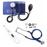 Kit Esfigmomanômetro + Estetoscópio Duplo + Termômetro - Azul - 1