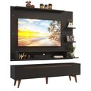 Ver imagem 4 de Rack com Painel para Tv até 60 Polegadas 180 Cm com Pés Preto/rustic Reims Madesa Preto/rustic