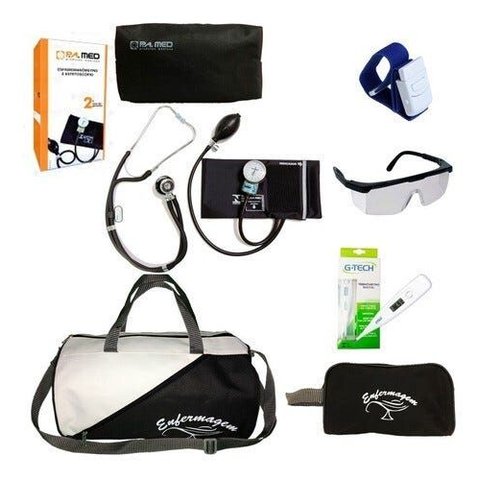Kit Enfermagem P.a.med Barato Completo com Garantia e Nf-e - Preto - Símbolo da Enfermagem