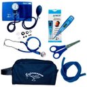Ver imagem 1 de Kit Basic para Enfermagem com Aparelho de Pressão e Estetoscópio Duplo Rappaport - Azul Aço