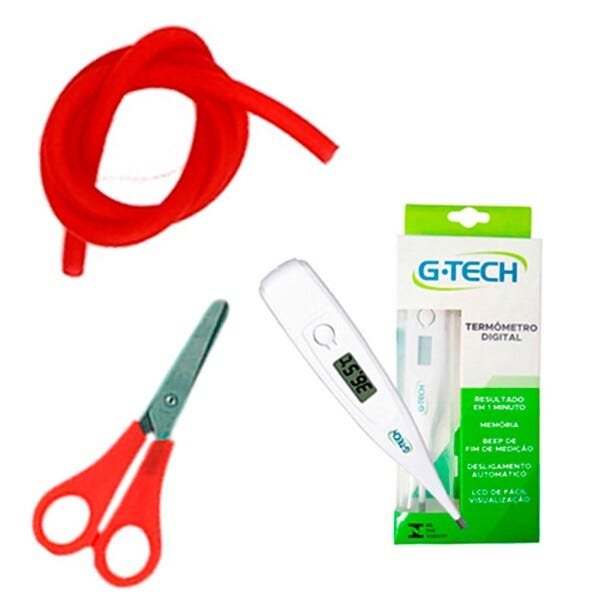 Kit Basic para Enfermagem com Aparelho de Pressão e Estetoscópio Duplo Rappaport - Vermelho escuro - 4