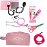 Kit Basic para Enfermagem com Aparelho de Pressão e Estetoscópio Duplo Rappaport - Rosa - 1