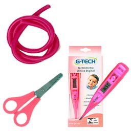 Kit Basic para Enfermagem com Aparelho de Pressão e Estetoscópio Duplo Rappaport - Rosa - 3